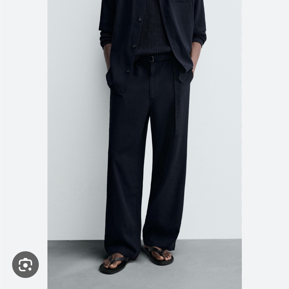 Zara Man NWT relaxed fit trousers navy blue 1195/336
